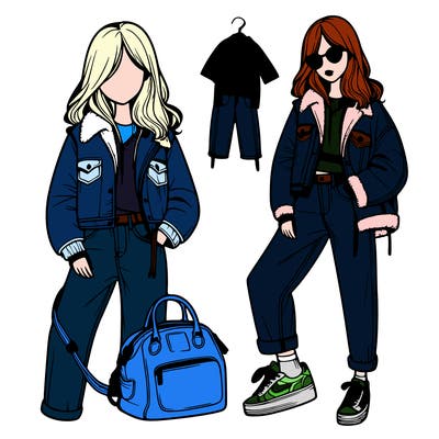 model, with cool clothes