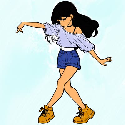 realistic girl danceing