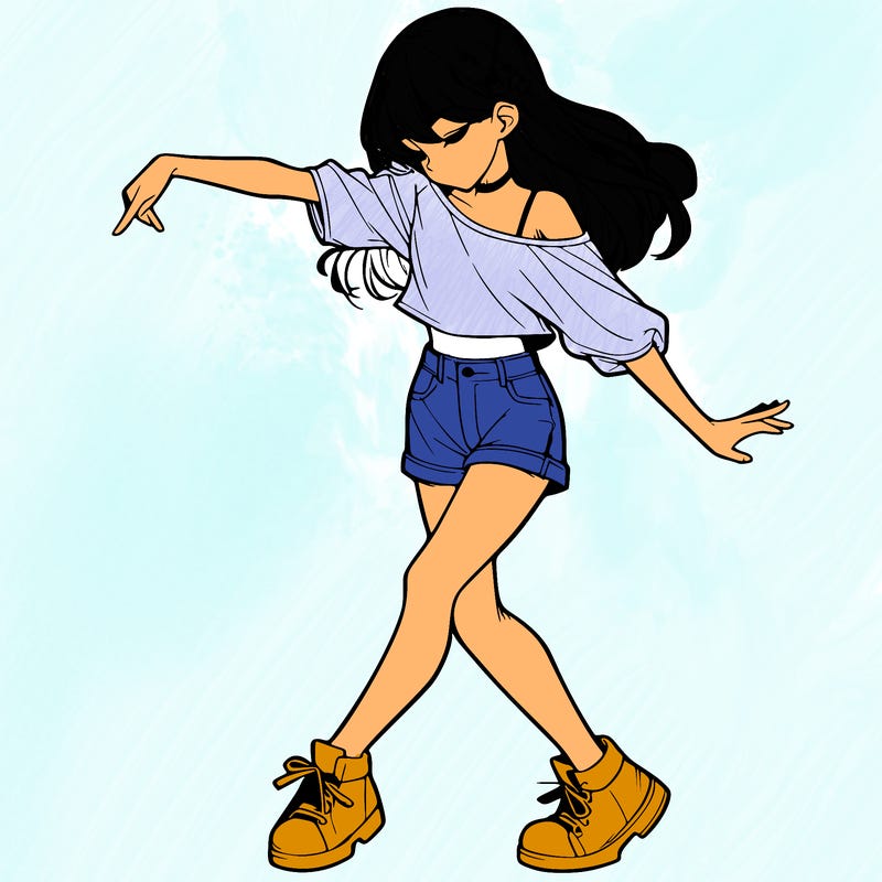 realistic girl danceing