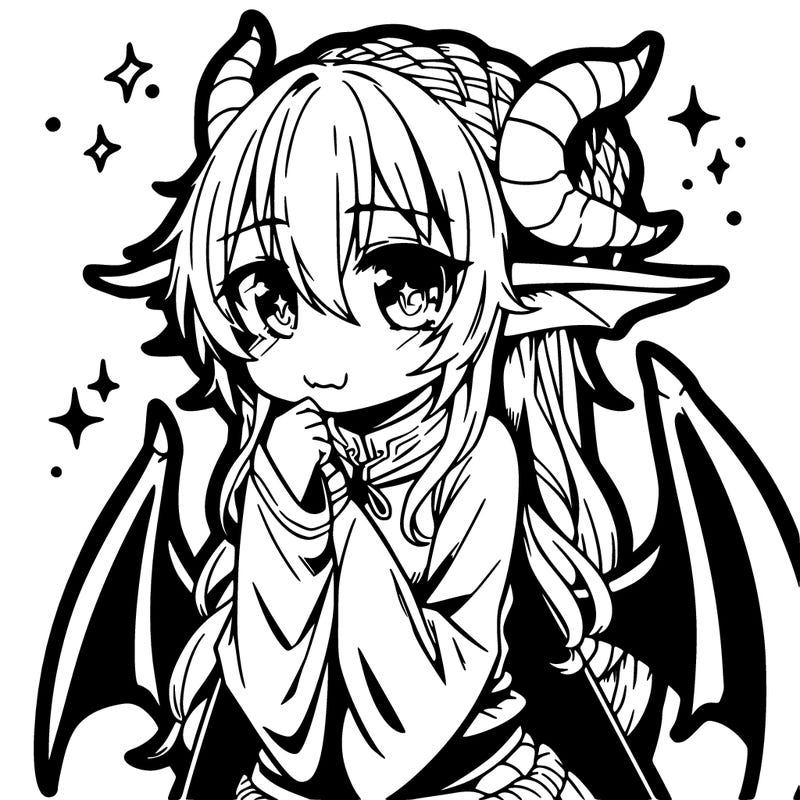 shy anime dragon girl