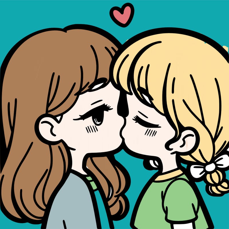 a girl kissing a girl