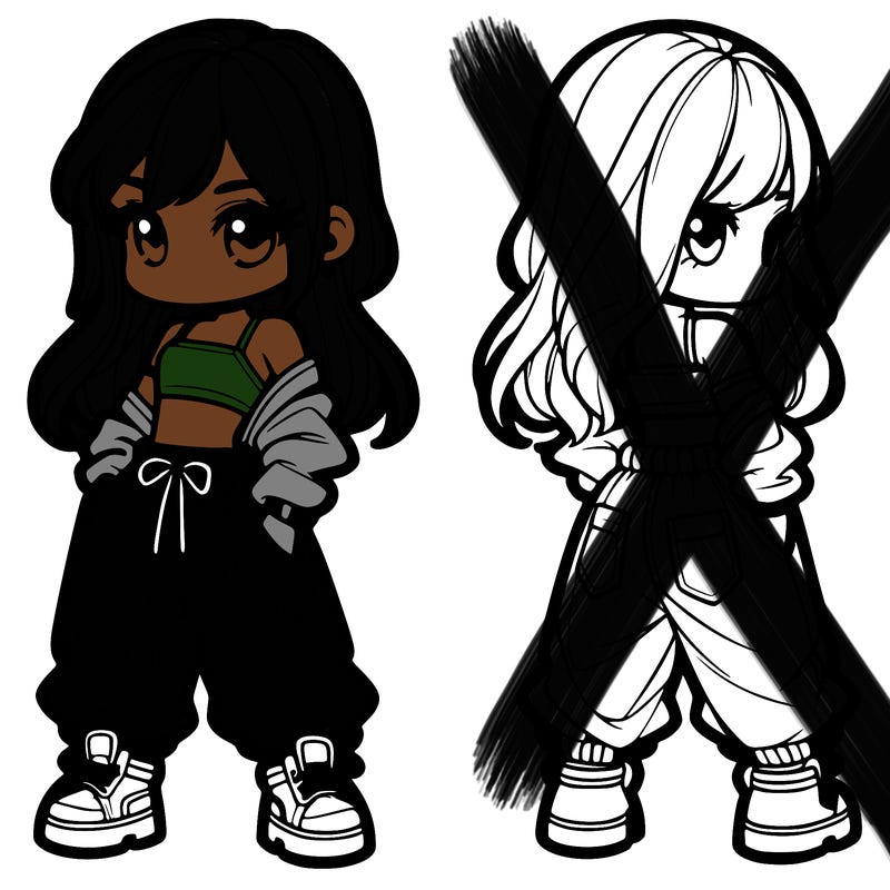 girl in crop top and baggy pants