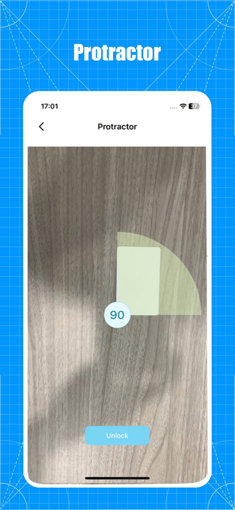 Measure-ruler&level tool - Herramienta de transportador digital que mide un ángulo de 90 grados sobre una superficie de madera