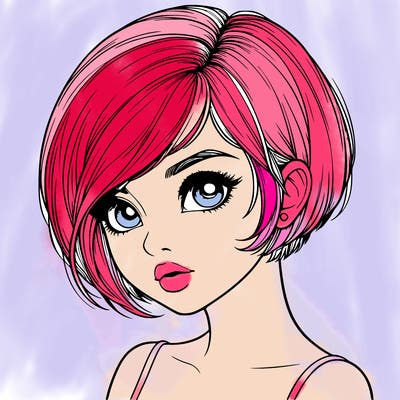 realistic girl with really short hair