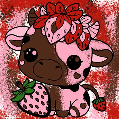 cute strawberry cow