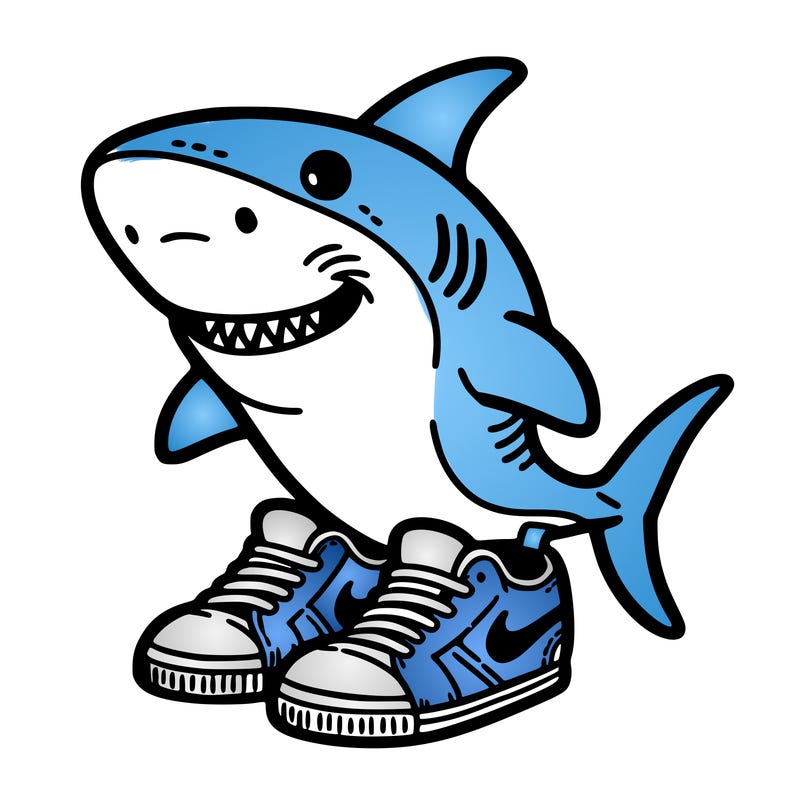shark 🦈 with tennis shoes