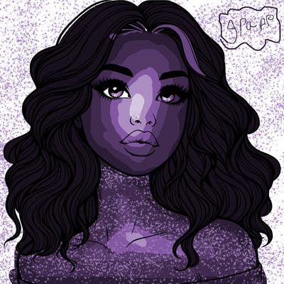 realistic girl with wavy hair and lips