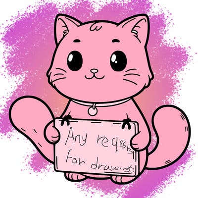 cat holding sign