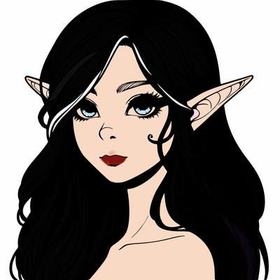 elf girl realistic dark fantasy