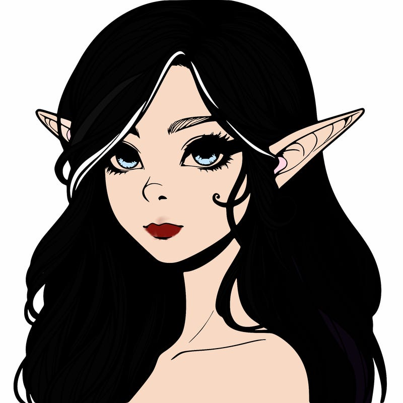 elf girl realistic dark fantasy