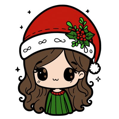 christmas hat girl