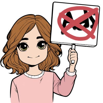 realistic girl holding up a sign