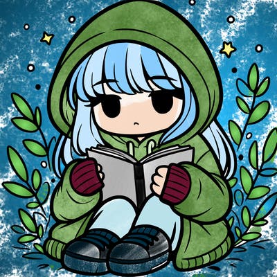 girl in oversized hoodie reading a book