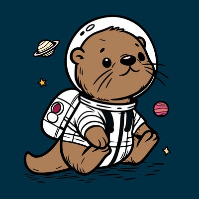 otter in a space suit