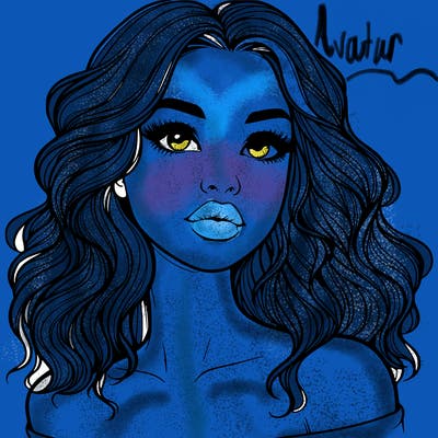 realistic girl with wavy hair and lips