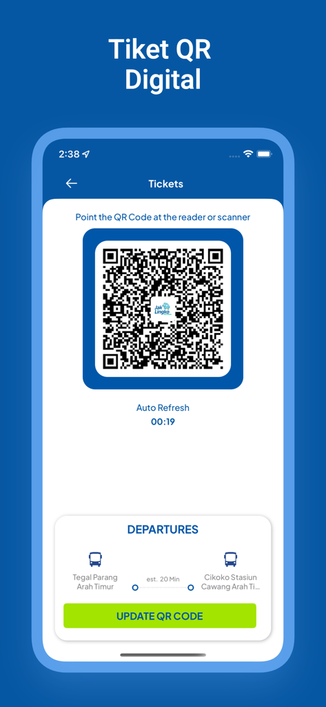 JakLingko mobile app digital QR ticket interface