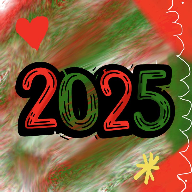 one line scrawled numbers sketch design “2025”