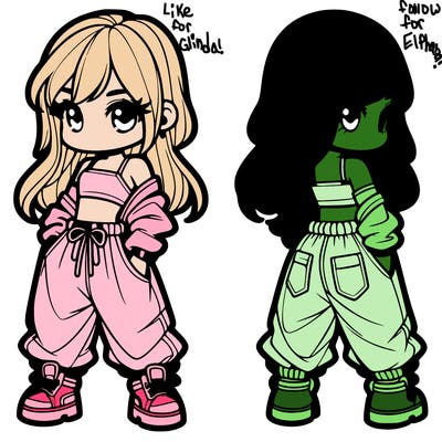 girl in crop top and baggy pants