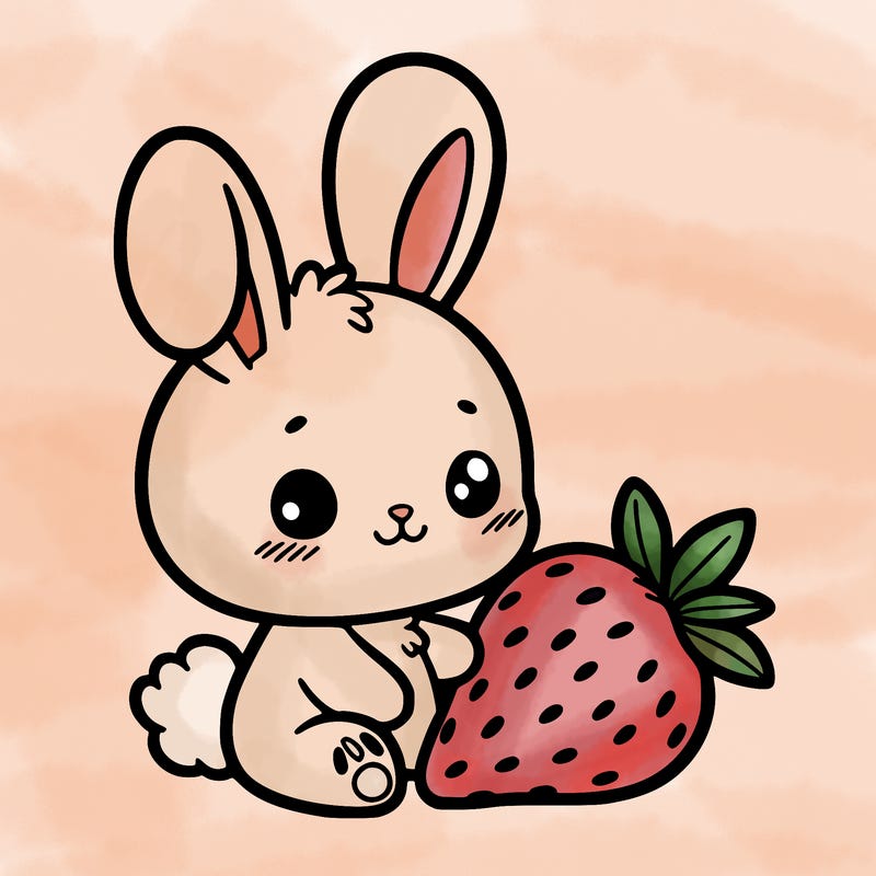 bunny with strawberry