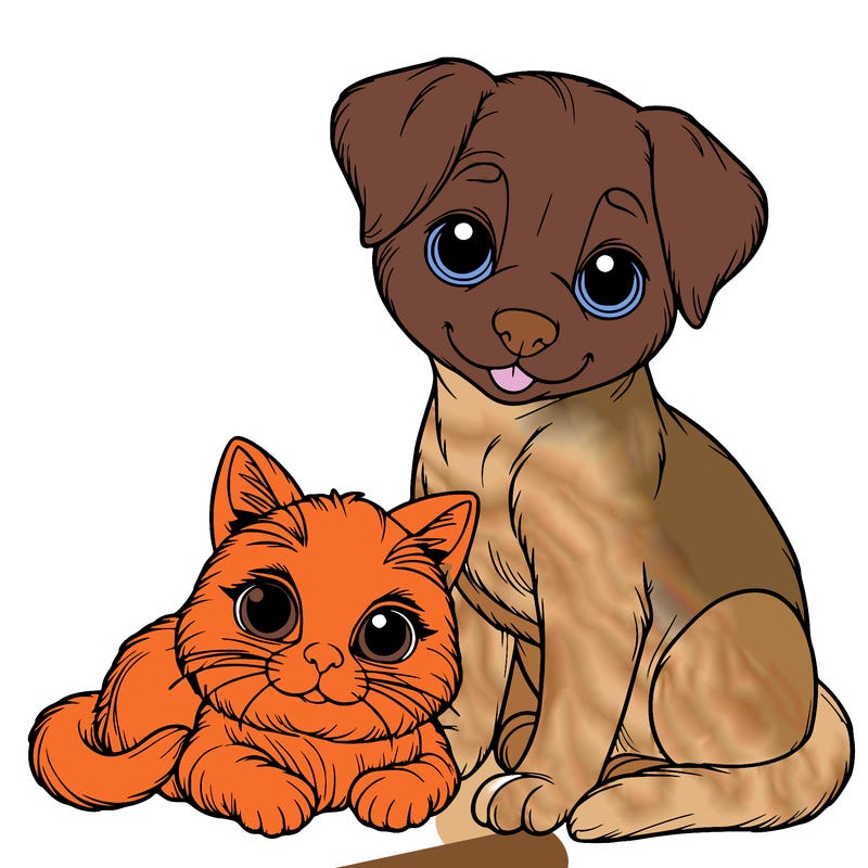 realistic cat and dog