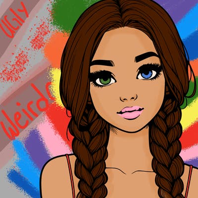 realistic girl with braids