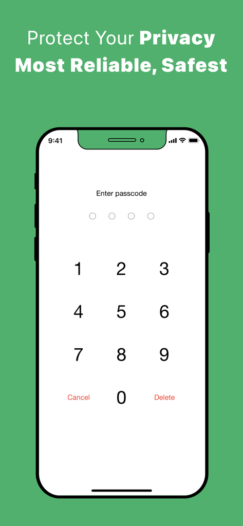 Tela de entrada de senha no aplicativo de segundo número de telefone para proteção de privacidade