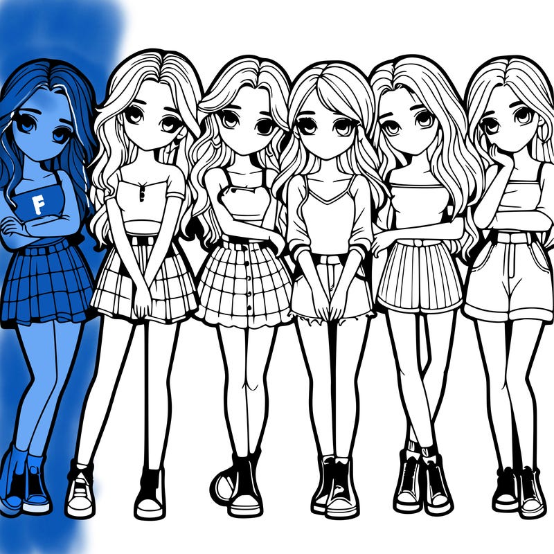 a group of girls realistic