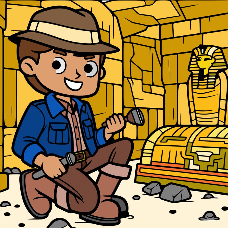 lara croft discovering an egyptian tomb