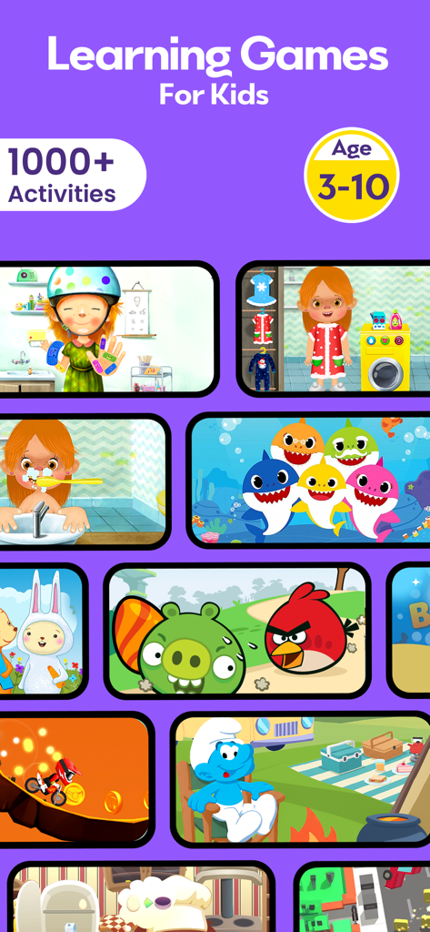 SKIDOS Learning Games for Kids - Colección de juegos educativos para niños de 3 a 10 años con personajes como Angry Birds y Baby Shark