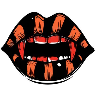 lips with vampire teeth