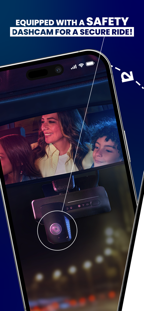 Arrw - Arrw ride-hailing app showcasing a safety dashcam feature for secure passenger travel