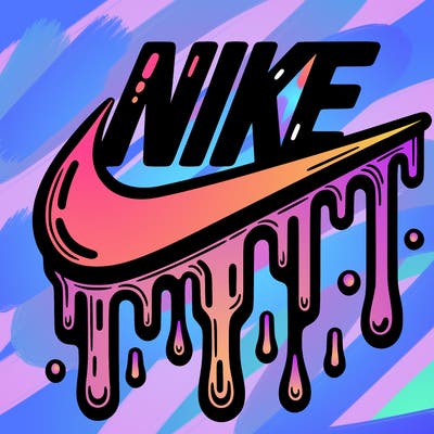 dripping nike logo