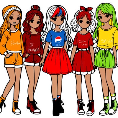 a group of five girls