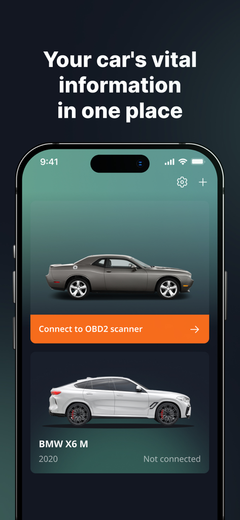 Car Scanner OBD2 Torque Pro - Smartphone app showing Car Scanner OBD2 Torque Pro interface with car selection and connection button