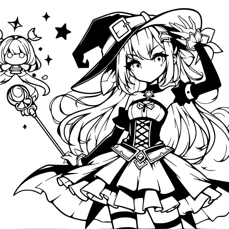 dark magic anime girl