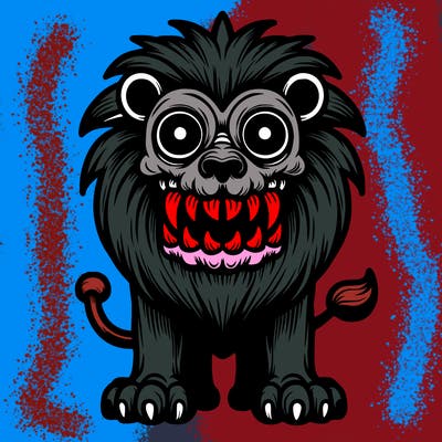 scary lion