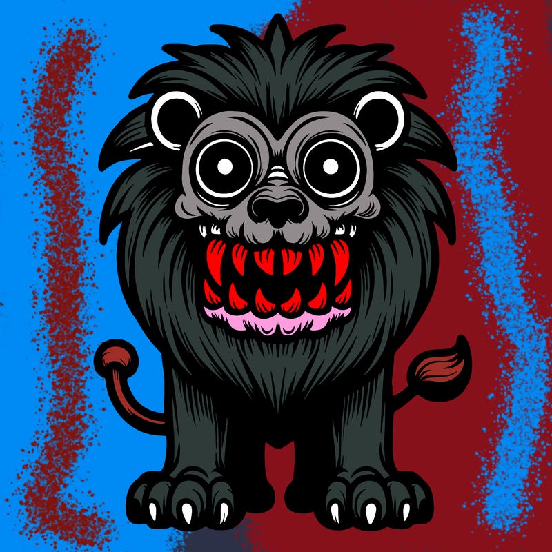 scary lion