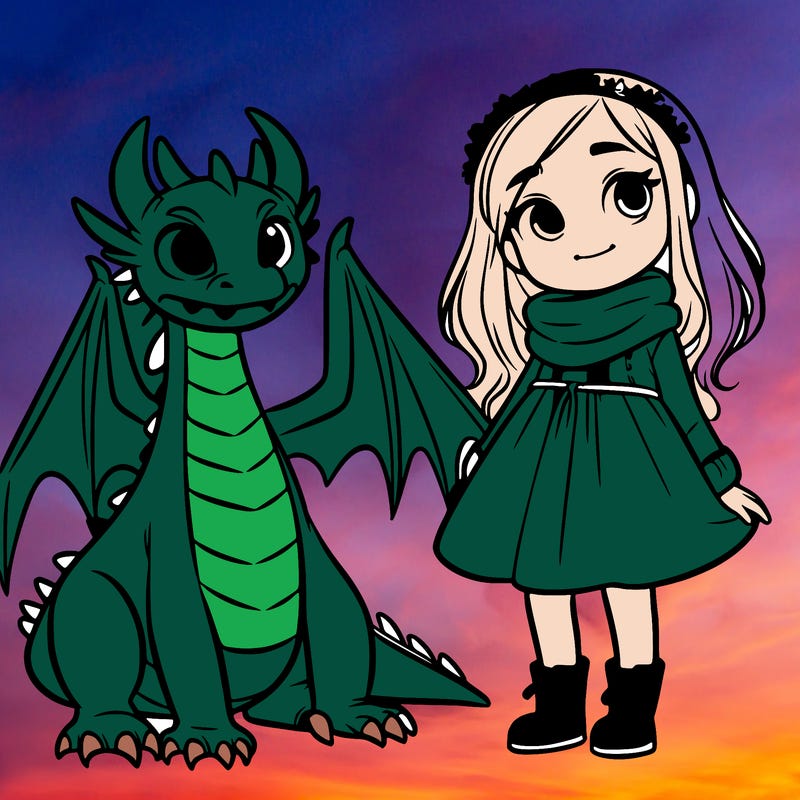girl with a dragon