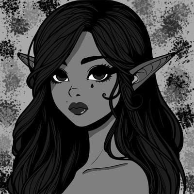 elf girl realistic dark fantasy