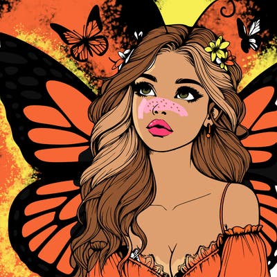 butterfly fairy realistic girl