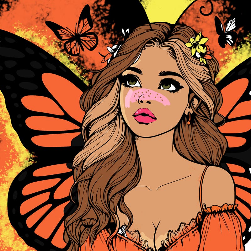 butterfly fairy realistic girl