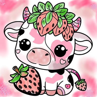 cute strawberry cow