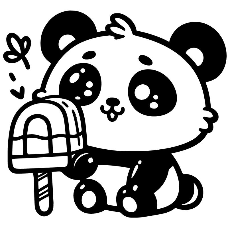 baby panda with an popsicle