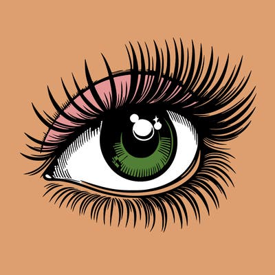 realistic eye long eylashes