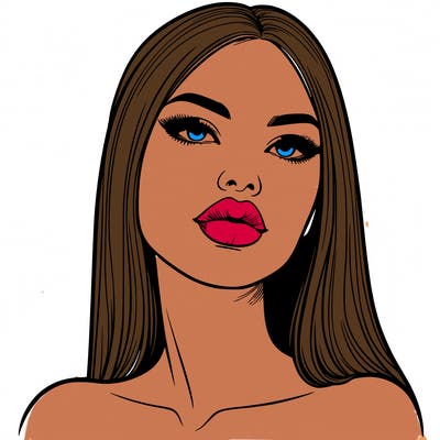 realistic woman with full lips