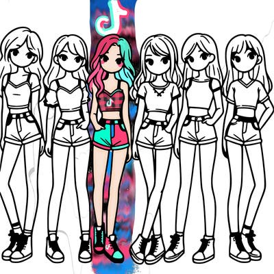 a group of girls wearing crop tops and shorts