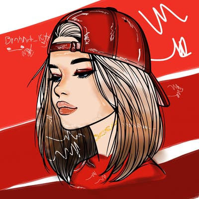 realistic  girl with a backwards hat