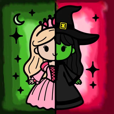 split princess and witch