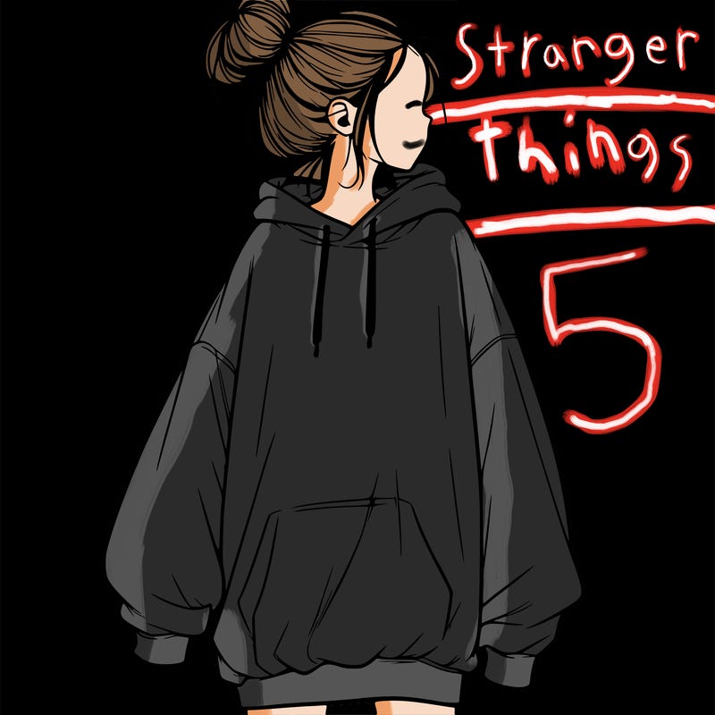 realistic girl with a oversized sweatshirt on and a bun