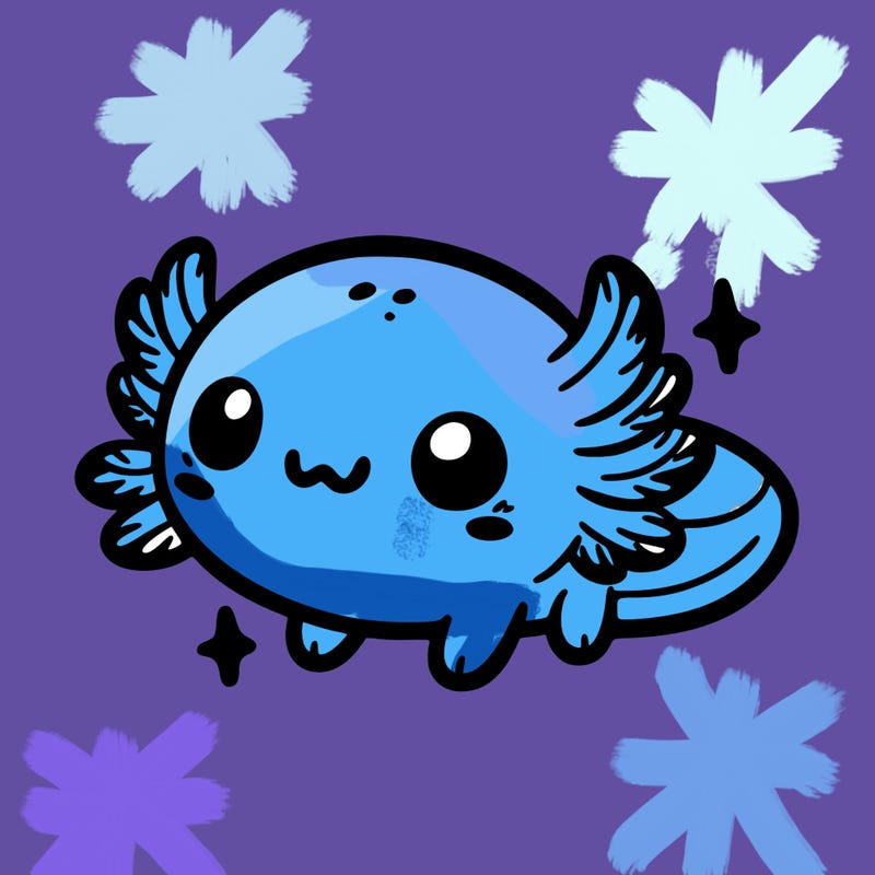 cute easy baby axolotl